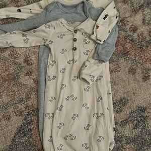 Carter's Cream and Gray Sleep Sacks with Bear Print